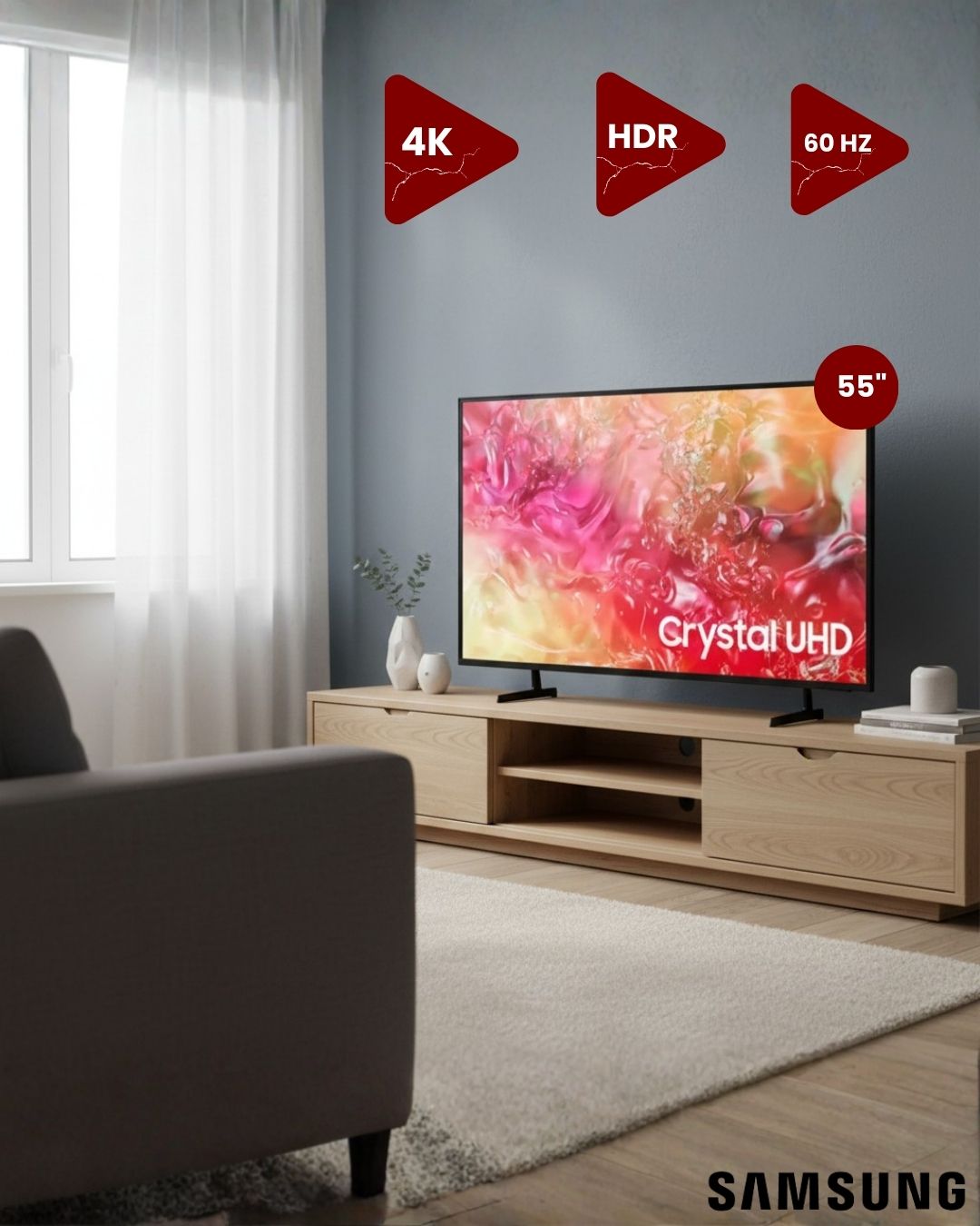 Samsung 55 4k crystal UHD televiyon